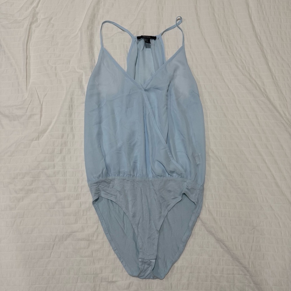 Forever 21 Light Blue Women's Bodysuit Size M